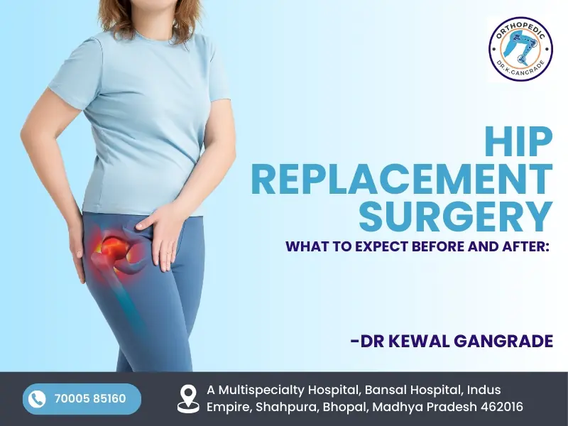 Patient showing hip pain highlighting hip replacement surgery in Bhopal by Dr. Kewal Gangrade, best orthopedic surgeon in Bhopal.