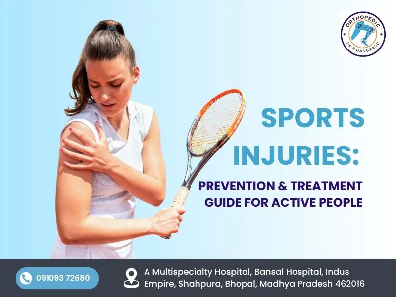 Female tennis player suffering from shoulder pain during a match representing sports injury treatment and prevention in Bhopal by Dr Kewal Gangrade.